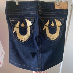 True religion Jean refashion to denim skirt.